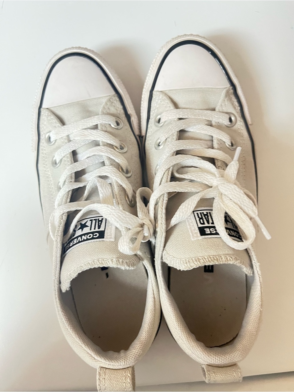 Converse Kids White Canvas Low-Top Sneakers with Black Trim